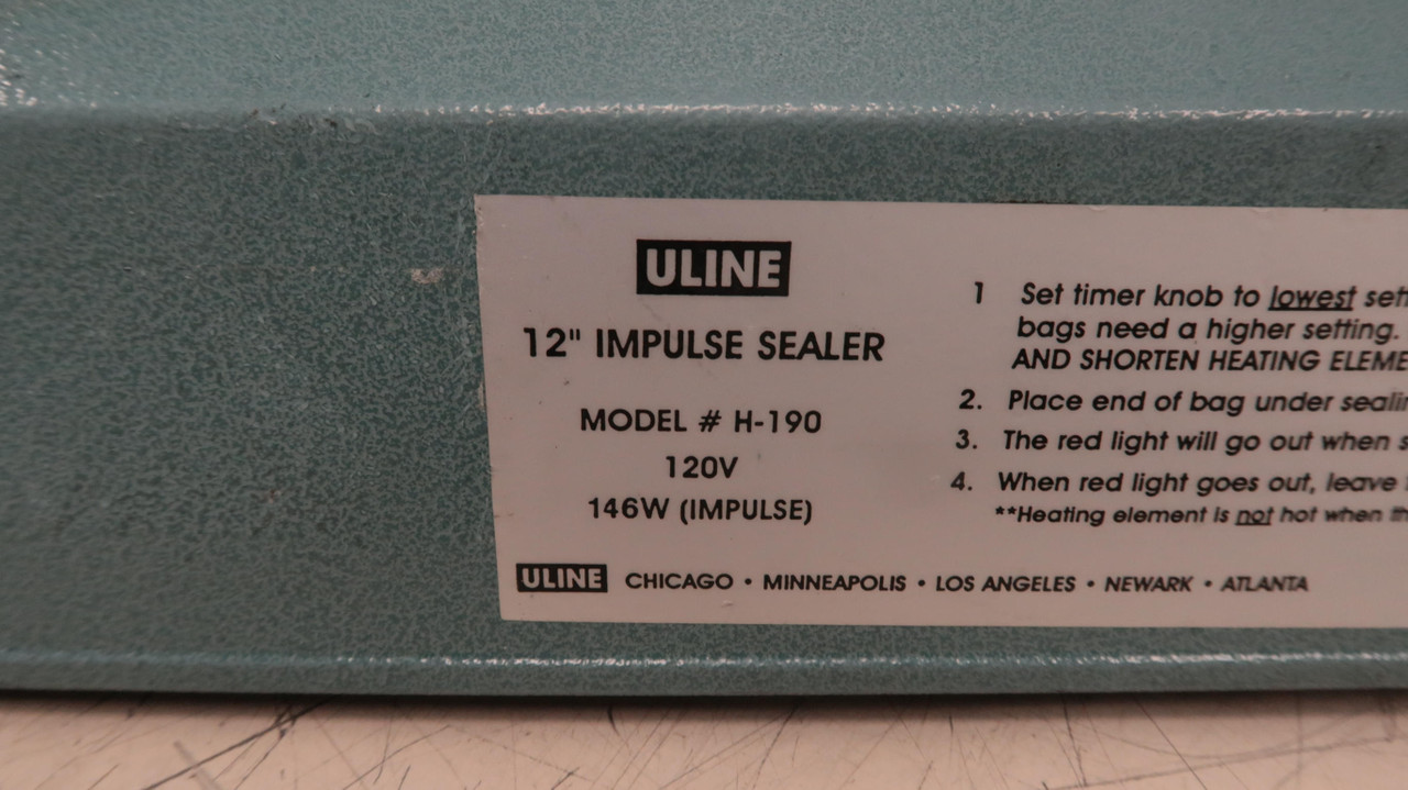 ULine H190 12 Inch Impulse Heat Sealer T167217 OCO Industrial